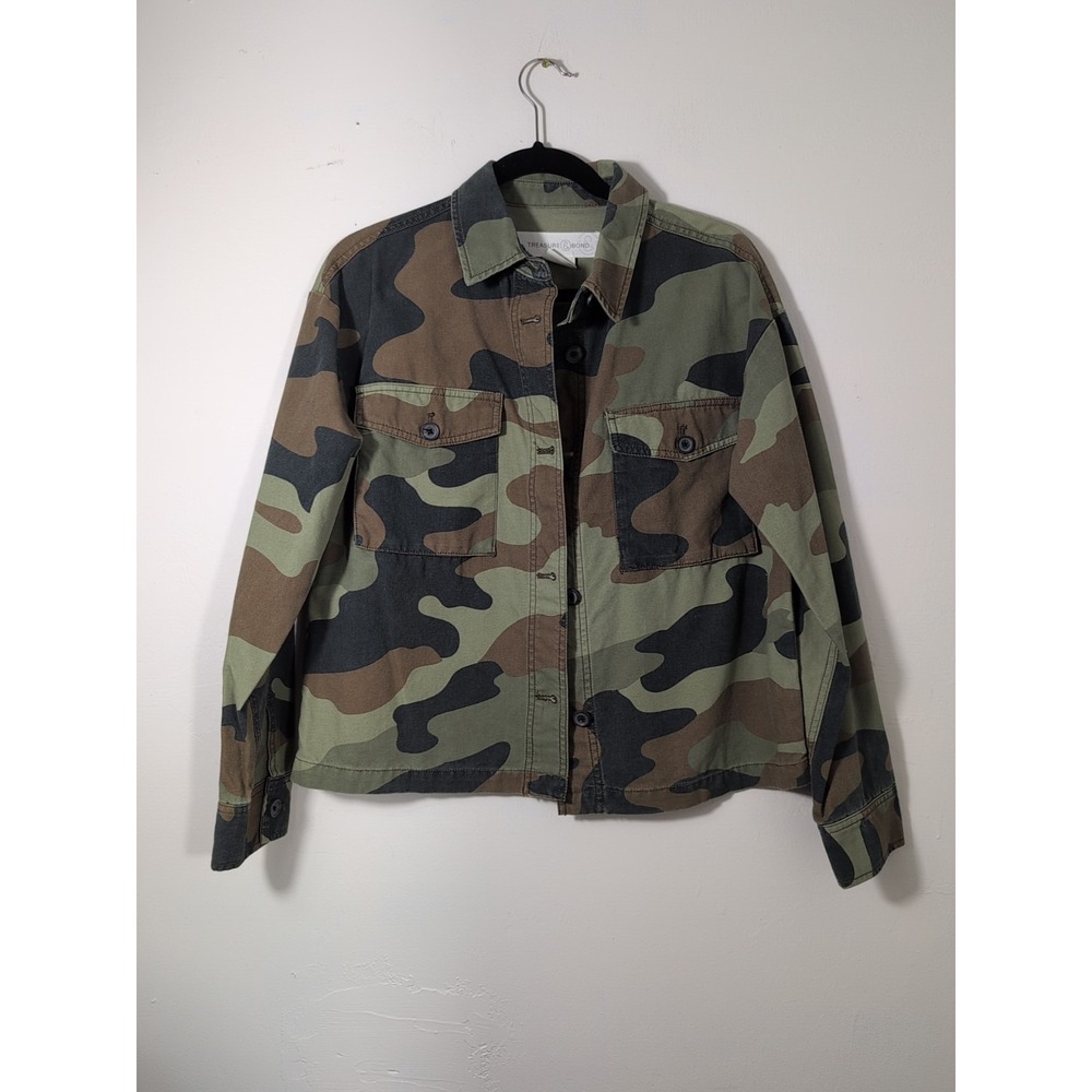Treasure & Bone Camo‎ Military Women's Jacket Size S Brown Chestnut.